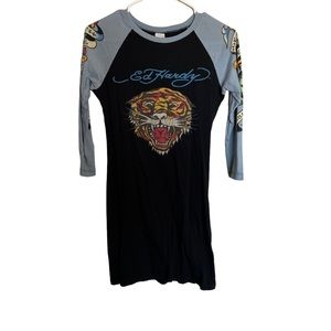 Don Ed Hardy Designs Tiger 3/4 Sleeve Tee